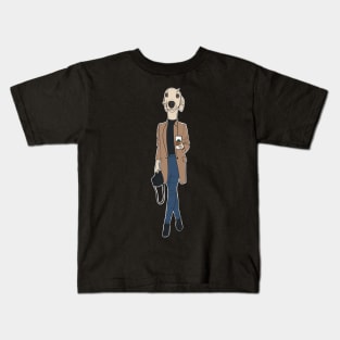 Cute Italian greyhound wearing a trendy outfit and has just grabbed a Starbucks coffee. Kids T-Shirt